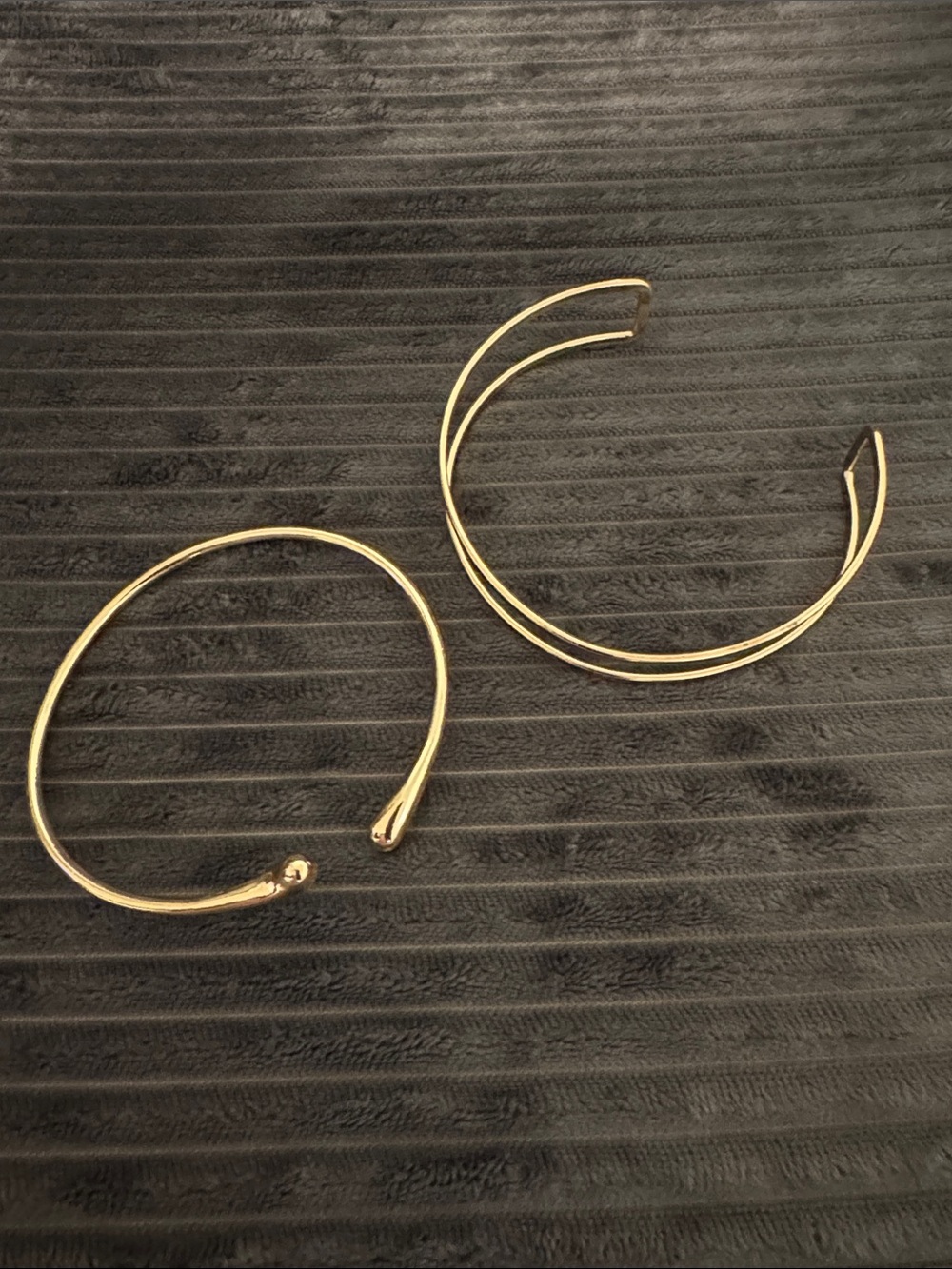 Gold Open arm Cuff Bracelet Set - Women Jewelry